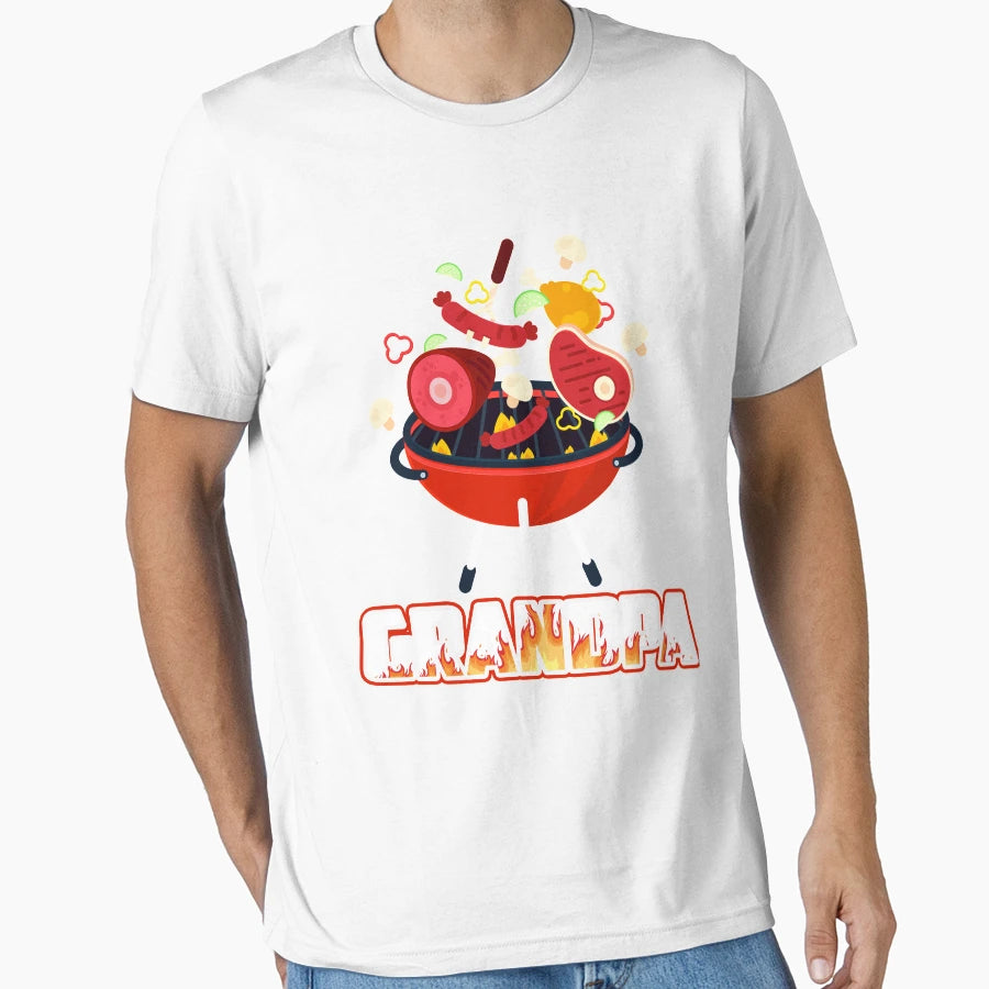 Grandpa Grilling Birthday And Family Day T-Shirt - Trendy Graphic Unisex - T-Shirt, Sweatshirt, Hoodie