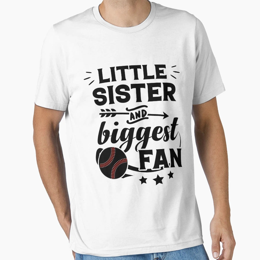 Little Sister And Biggest Fan T-Shirt - Minimalist Print Men Women - T-Shirt, Sweatshirt, Hoodie