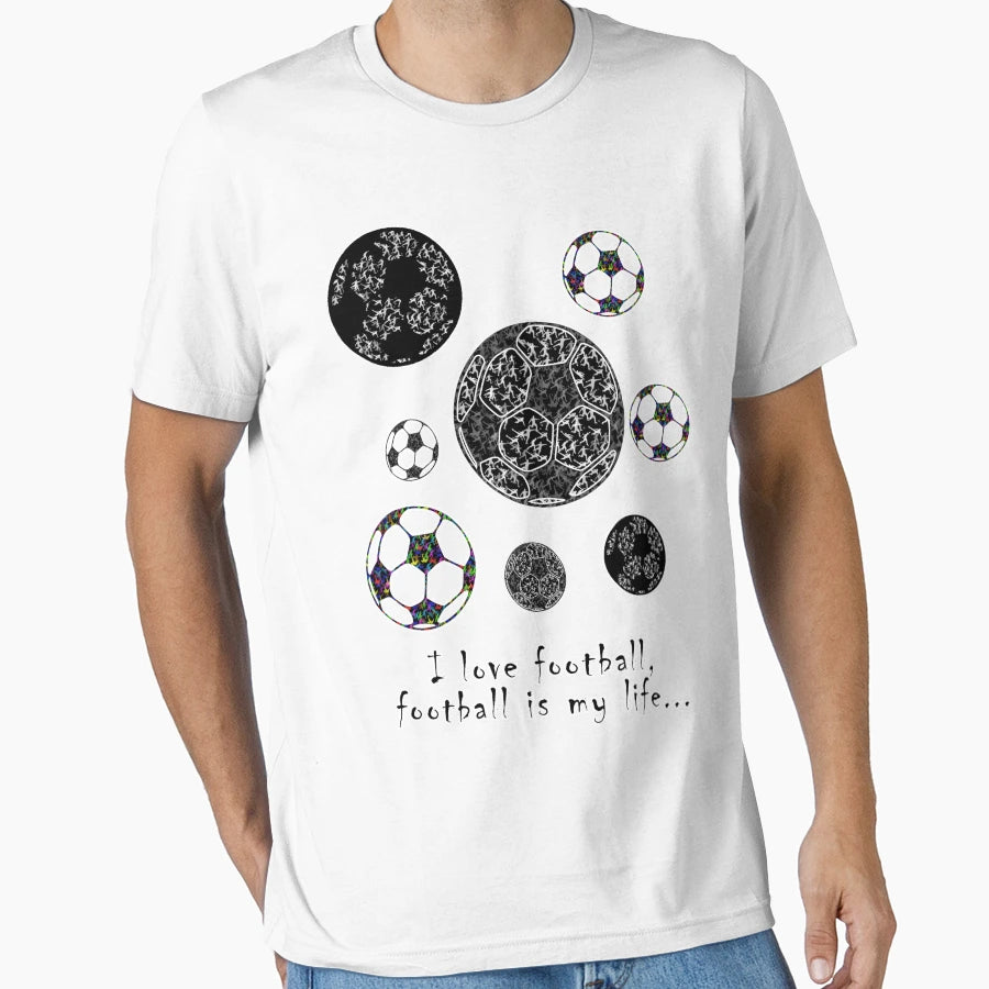 Looking Football Art Football T-Shirt - Fun Novelty Design for Adults - T-Shirt, Sweatshirt, Hoodie