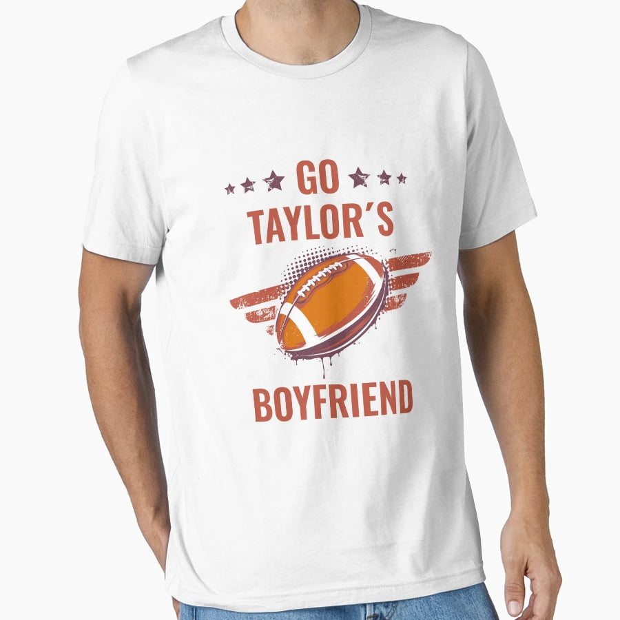 Go Taylors Boyfriend Football White T-Shirt - Casual Everyday Wear Unisex - T-Shirt, Sweatshirt, Hoodie