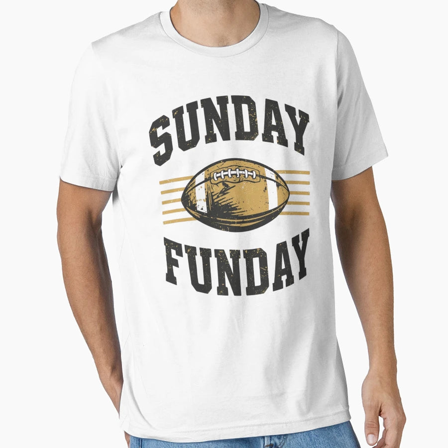 Sunday Funday Football Fun Football T-Shirt - Aesthetic Graphic Men Women - T-Shirt, Sweatshirt, Hoodie