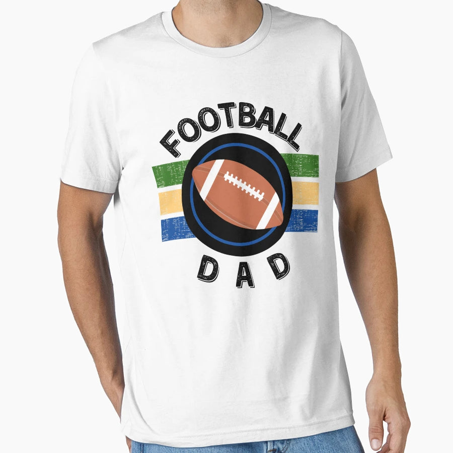 Football Dad Sports Dad Dad Life White T-Shirt - Novelty Apparel for Adults - T-Shirt, Sweatshirt, Hoodie