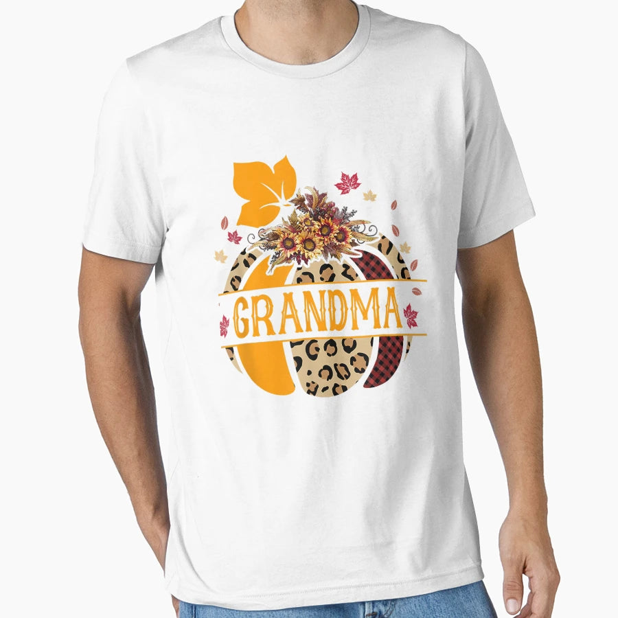 Grandma Pumpkin Leopard Suower Halloween T-Shirt - Trendy Graphic Unisex - T-Shirt, Sweatshirt, Hoodie