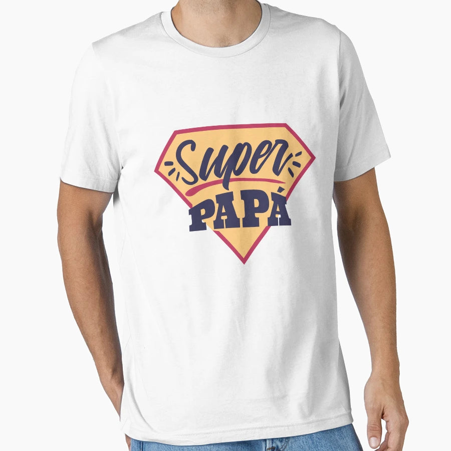 Super Papa Funny Father Typography T-Shirt - Unique Graphic for Adults - T-Shirt, Sweatshirt, Hoodie