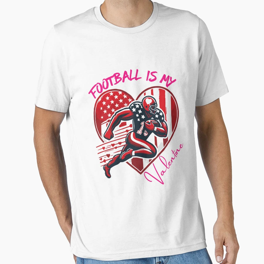 Valentines Day Heart American T-Shirt - Minimalist Print Men Women - T-Shirt, Sweatshirt, Hoodie