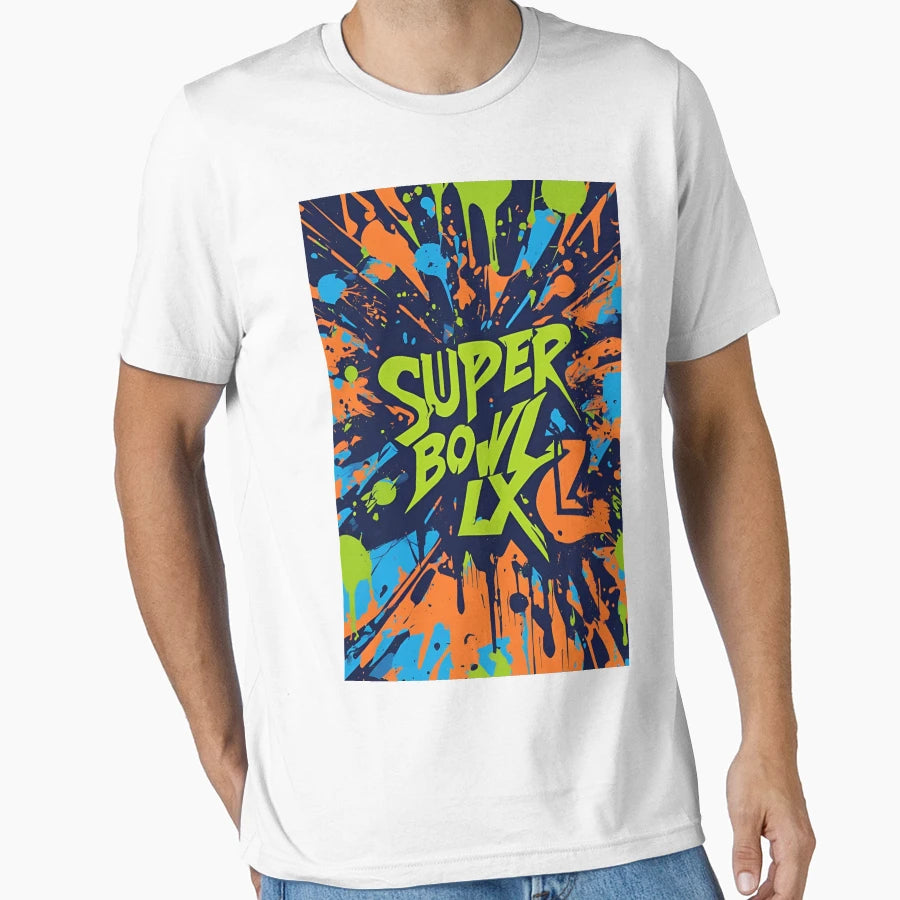 Vibrant Super Bowl Lix Splatter T-Shirt - Graphic Print Men Women - T-Shirt, Sweatshirt, Hoodie