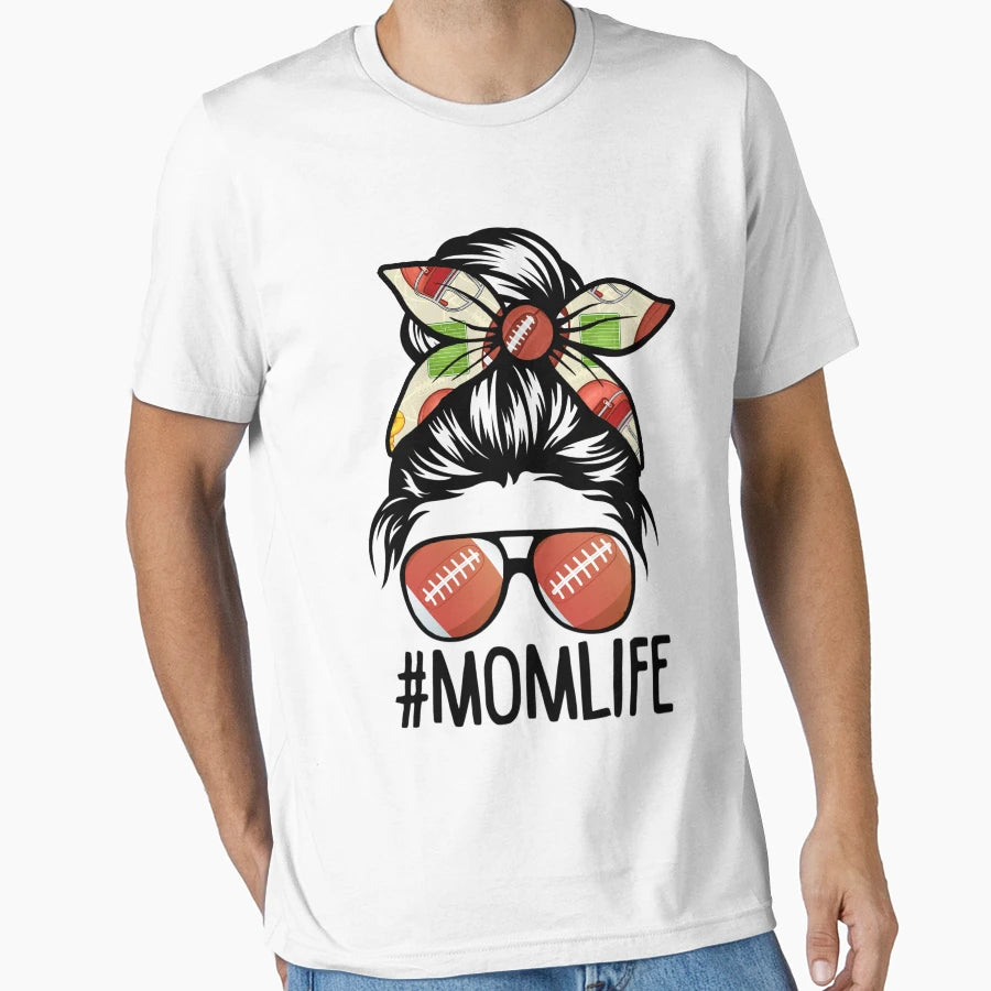 Mom Life American Football Mothers T-Shirt - Custom Art Print Men Women - T-Shirt, Sweatshirt, Hoodie