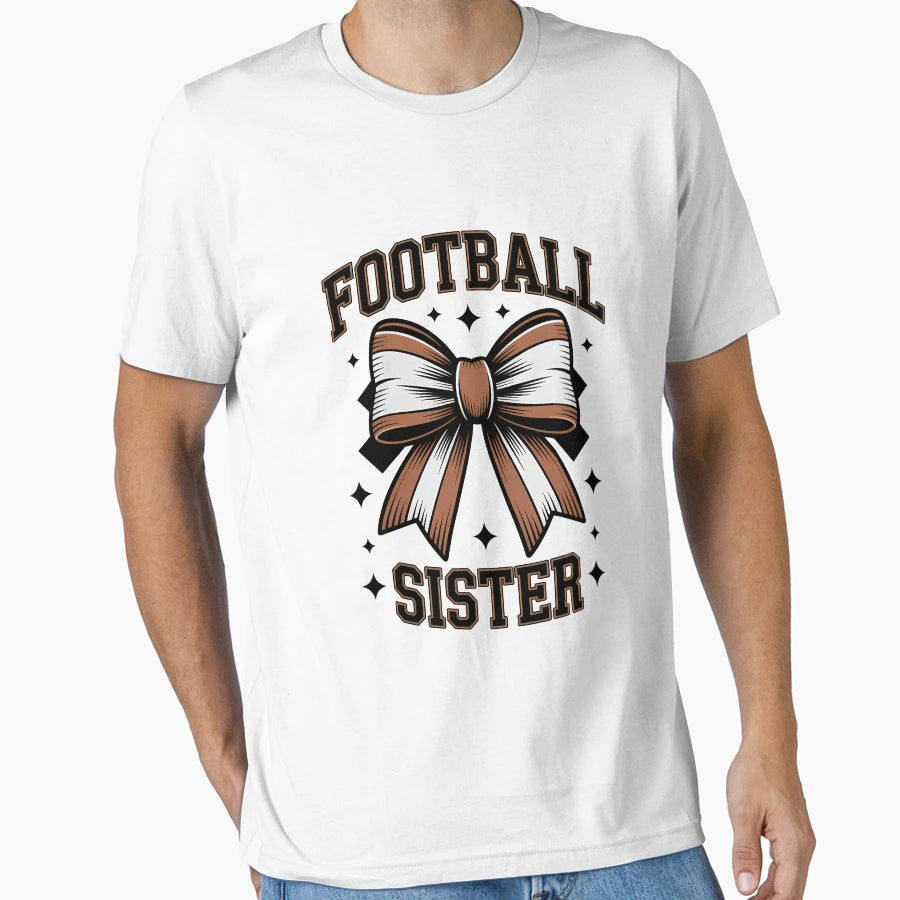 Coquette Bow American Football T-Shirt - Minimalist Print for Adults - T-Shirt, Sweatshirt, Hoodie