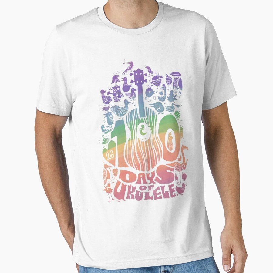 Vintage Songbirds 1 Rainbow 100 Days of Ukulele 2026 - Adult & Kids T-Shirts, Sweatshirts & Hoodies apparel design preview 1