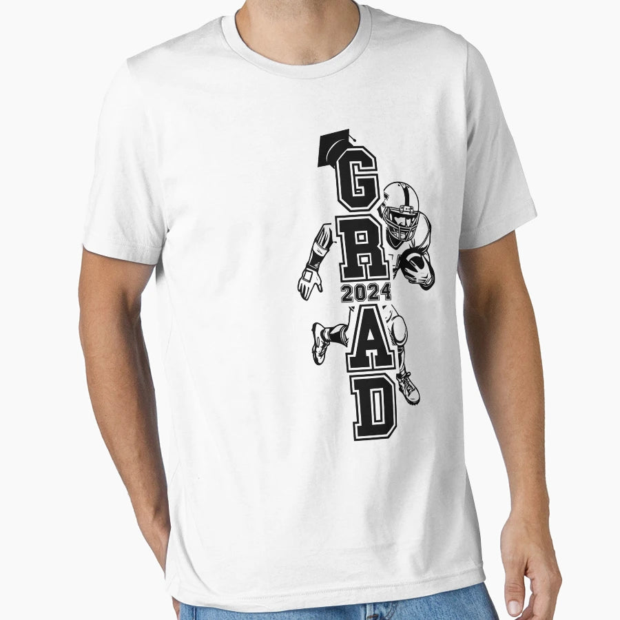 Senior Football Player Grad Sport T-Shirt - Novelty Apparel for Adults - T-Shirt, Sweatshirt, Hoodie