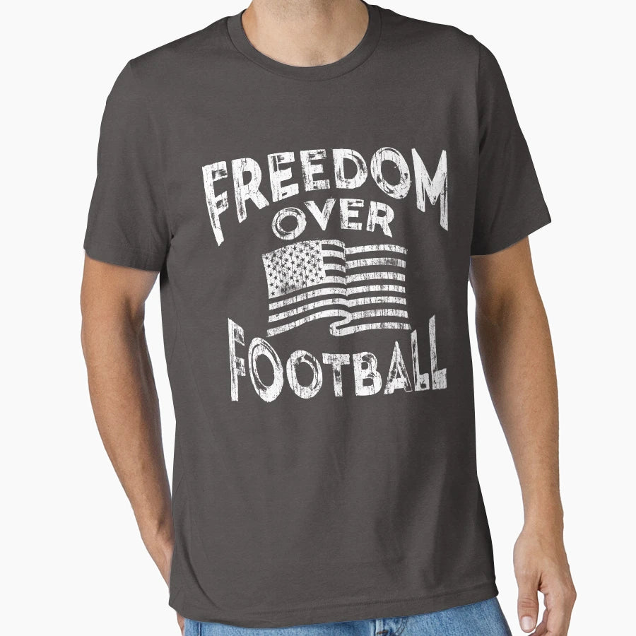 Freedom Over Football T-Shirt - Minimalist Print Unisex - T-Shirt, Sweatshirt, Hoodie
