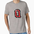 Letter Q Distressed Two Color Black T-Shirt - Streetwear Style Men Women - T-Shirt, Sweatshirt, Hoodie