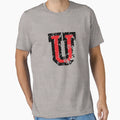 Letter U Distressed Two Color Black Red T-Shirt - Graphic Print for Adults - T-Shirt, Sweatshirt, Hoodie