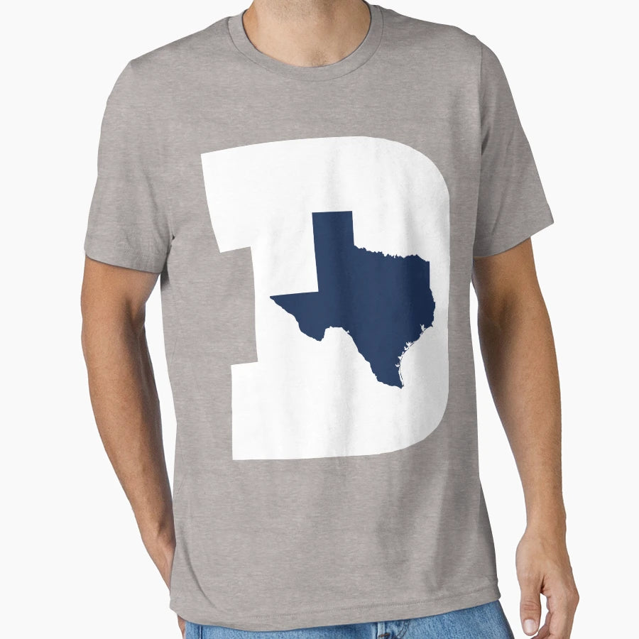 D Texas White Blue T-Shirt - Graphic Print for Adults - T-Shirt, Sweatshirt, Hoodie