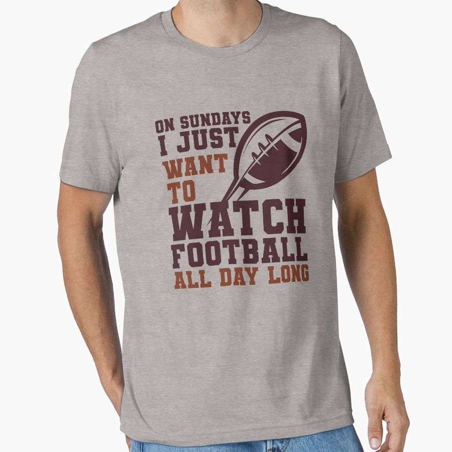 Sundays We Watch Football Sunday T-Shirt - Aesthetic Graphic Men Women - T-Shirt, Sweatshirt, Hoodie