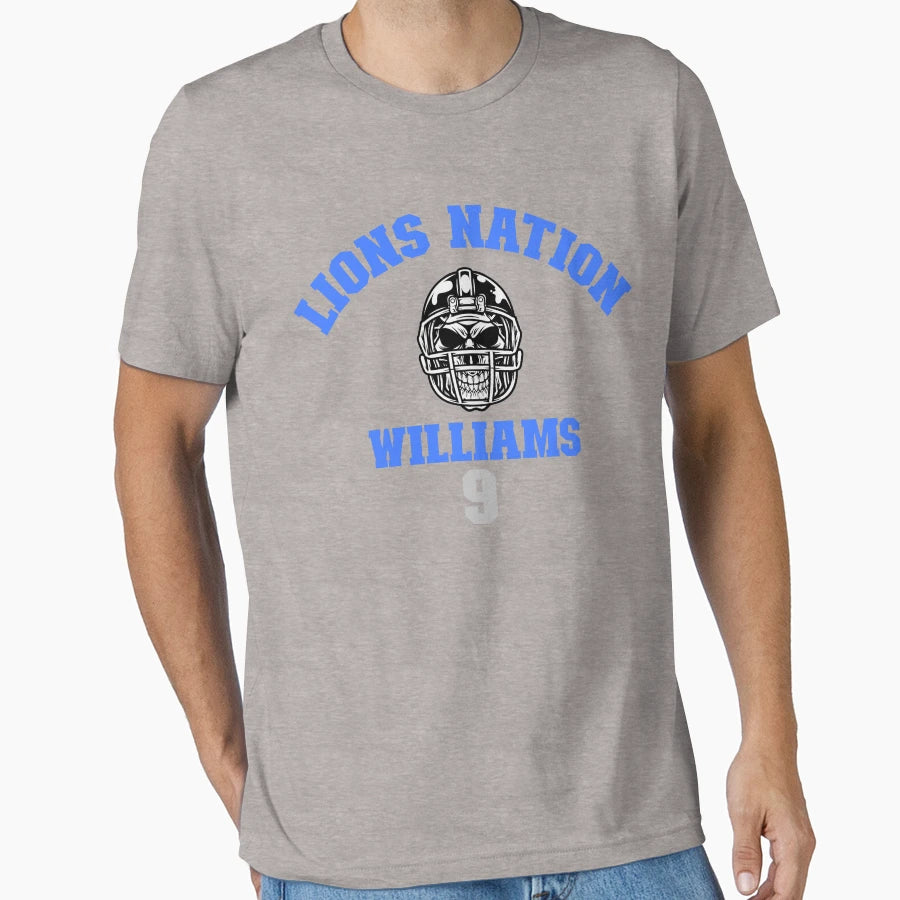 Lions Nation Jameson Williams 9 T-Shirt - Fun Novelty Design Unisex - T-Shirt, Sweatshirt, Hoodie