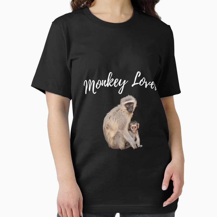 Cute Mother And Baby Monkeys by RosemarLorenz - Adult & Kids T-Shirts, Sweatshirts & Hoodies apparel design preview 2