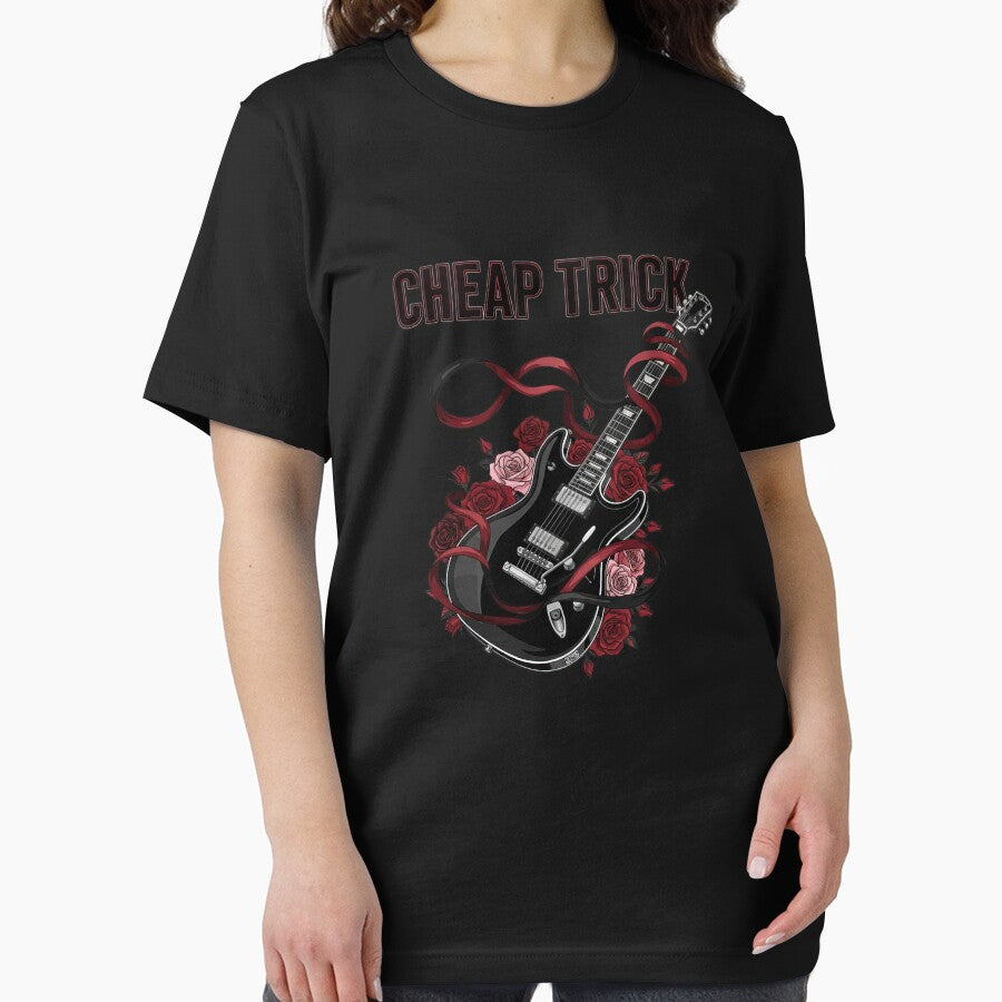 Cool Cheap Trick Typography with Guitar Ribbon and - Adult & Kids T-Shirts, Sweatshirts & Hoodies apparel design preview 2