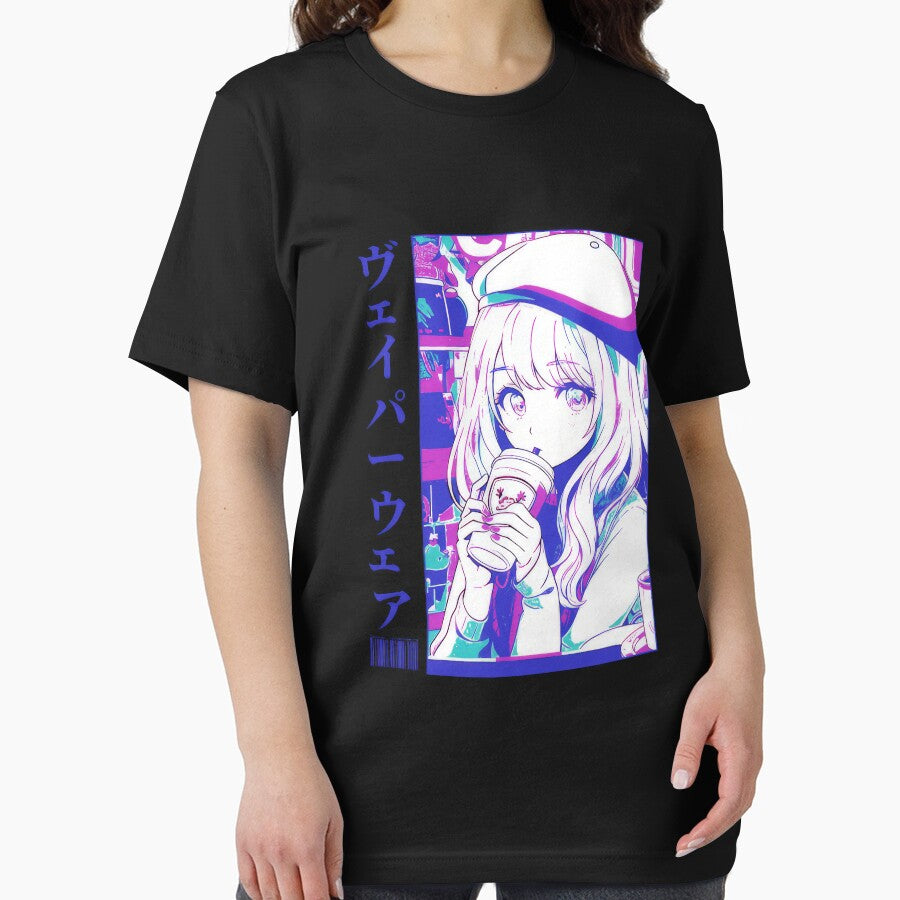Aesthetic Vaporwave Anime Manga Girl Japanese - Adult & Kids T-Shirts, Sweatshirts & Hoodies apparel design preview 2