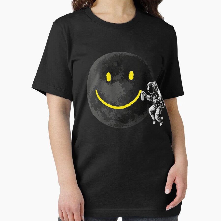 Astronaut Painting a Smile on the Moon Space Art by - Adult & Kids T-Shirts, Sweatshirts & Hoodies apparel design preview 2