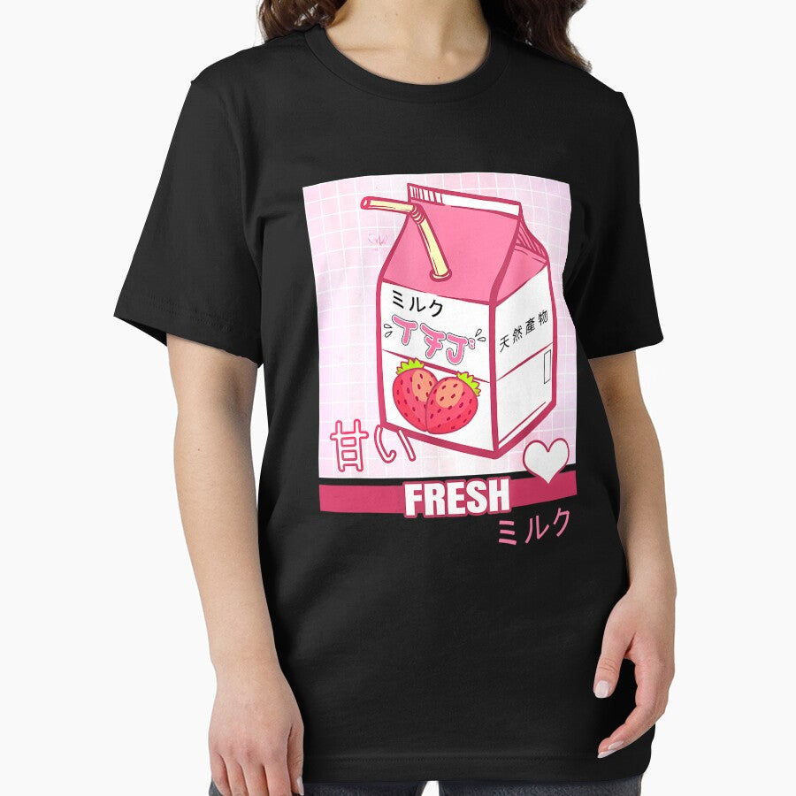 Japanese Otaku Stylish Aesthetic Milk by AxOtylia - Adult & Kids T-Shirts, Sweatshirts & Hoodies apparel design preview 2