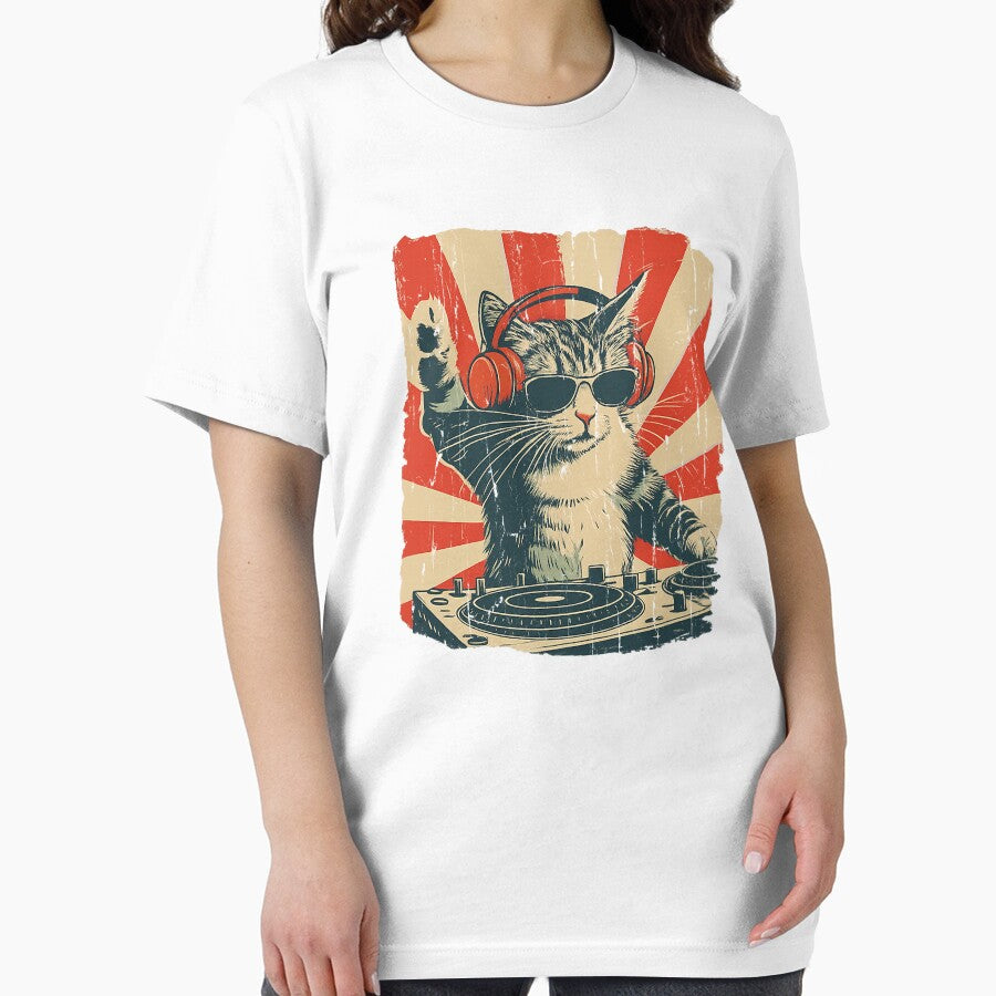 Cool DJ Cat by cielpoligon - Adult & Kids T-Shirts, Sweatshirts & Hoodies apparel design preview 2