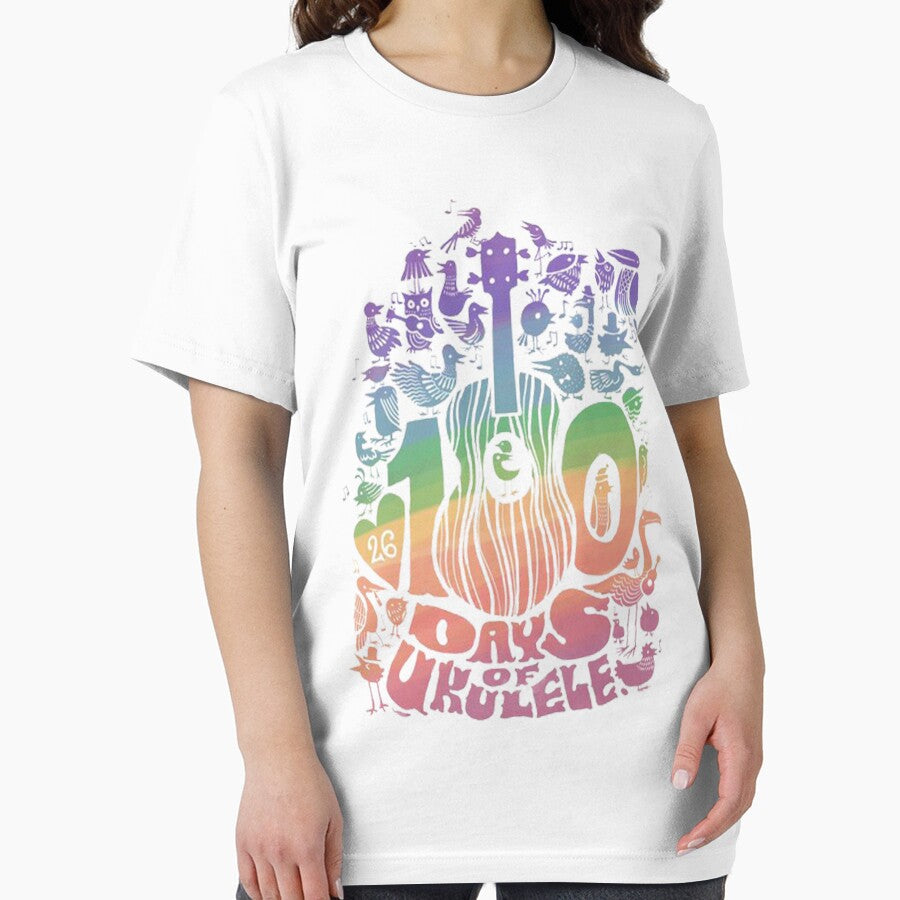 Vintage Songbirds 1 Rainbow 100 Days of Ukulele 2026 - Adult & Kids T-Shirts, Sweatshirts & Hoodies apparel design preview 2