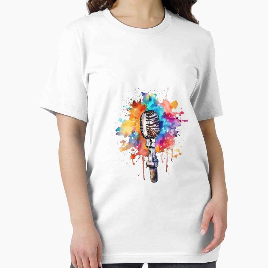 Microphone Singer in Vibrant Graffiti Art by - Adult & Kids T-Shirts, Sweatshirts & Hoodies apparel design preview 2
