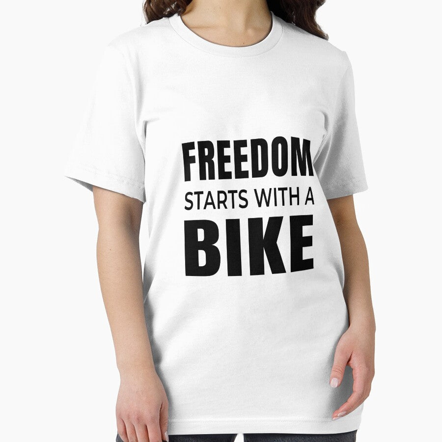 Freedom Starts With A Bike Typography Cycling Quote - Adult & Kids T-Shirts, Sweatshirts & Hoodies apparel design preview 2