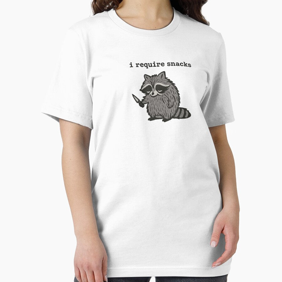 I Require Snacks Funny Raccoon by will freed18 - Adult & Kids T-Shirts, Sweatshirts & Hoodies apparel design preview 2