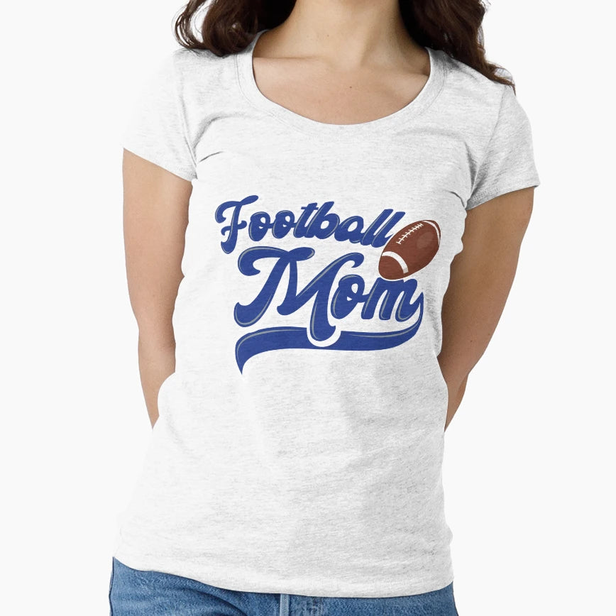 Football Mom Blue And Silver T-Shirt - Trendy Graphic Unisex - T-Shirt, Sweatshirt, Hoodie