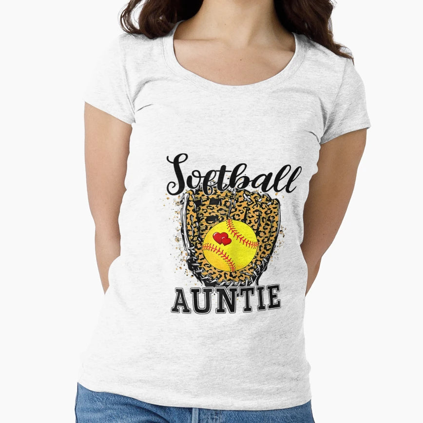 Softball Auntie T-Shirt - Unique Graphic Men Women - T-Shirt, Sweatshirt, Hoodie