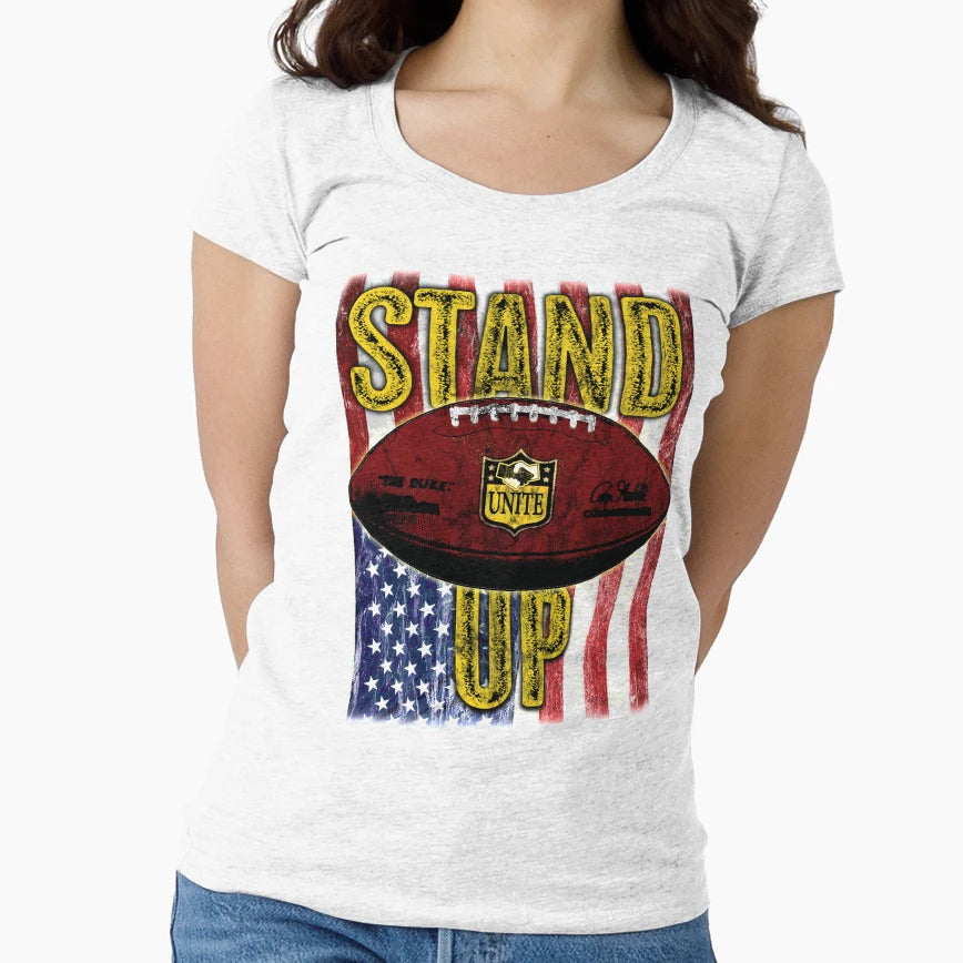 Nfl American Flag Stand Up Unite T-Shirt - Trendy Graphic for Adults - T-Shirt, Sweatshirt, Hoodie