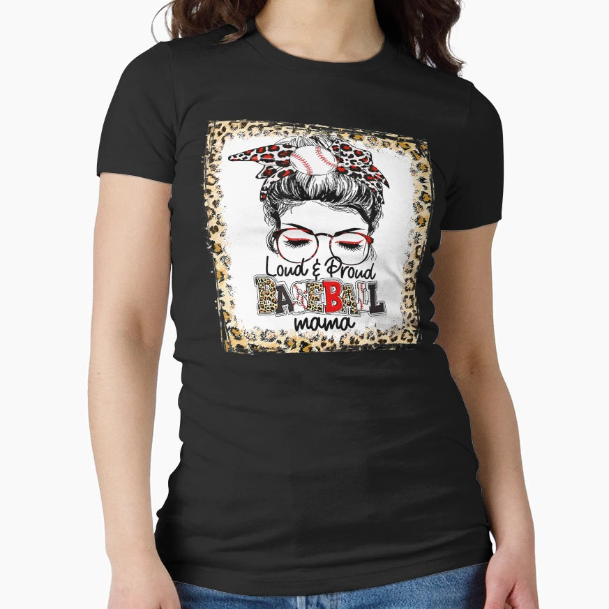 Bleached Baseball Mama Messy Bun Game Day T-Shirt - Trendy Graphic Unisex - T-Shirt, Sweatshirt, Hoodie