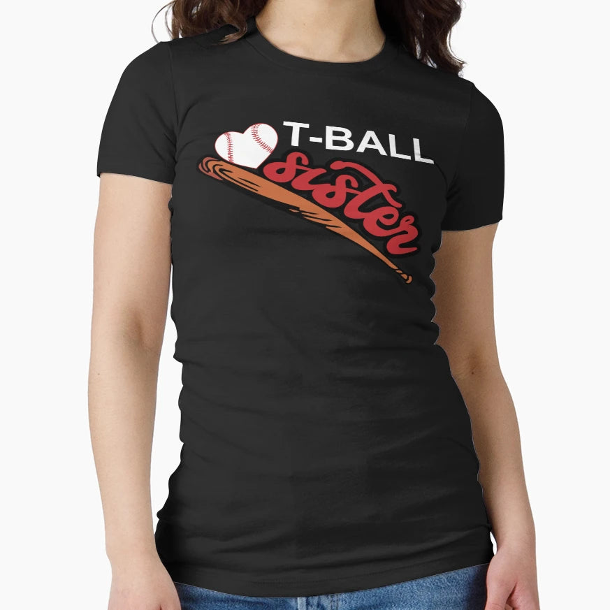 T Ball Sister Art Female Sibling T-Shirt - Minimalist Print for Adults - T-Shirt, Sweatshirt, Hoodie