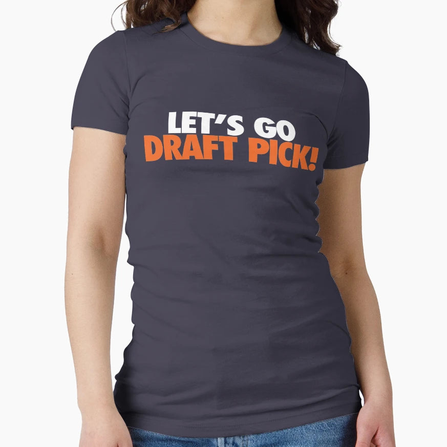 Lets Go Draft Pick Chi White Orange T-Shirt - Aesthetic Graphic for Adults - T-Shirt, Sweatshirt, Hoodie