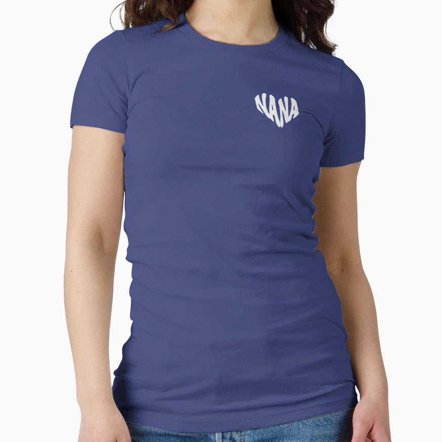 Nana Heart White Typography T-Shirt - Aesthetic Graphic Men Women - T-Shirt, Sweatshirt, Hoodie