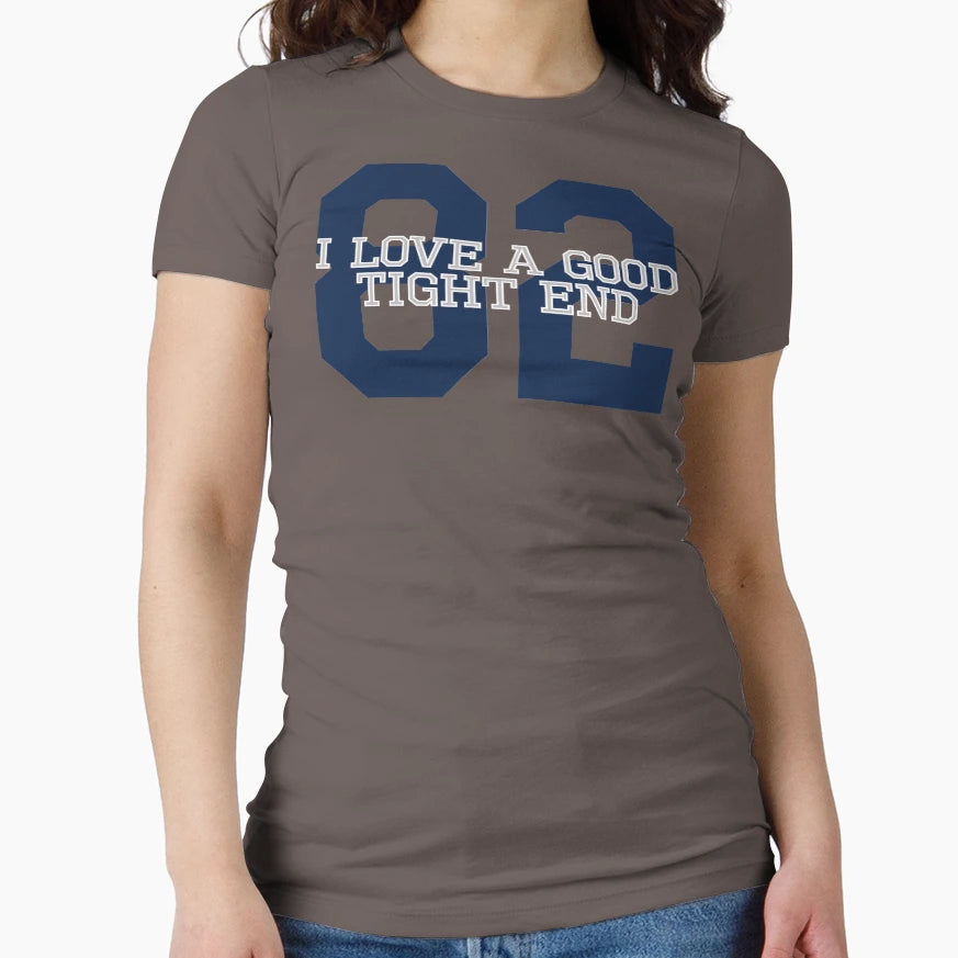 I Love Good Tight End Front Blue Silver T-Shirt - Custom Art Print Unisex - T-Shirt, Sweatshirt, Hoodie