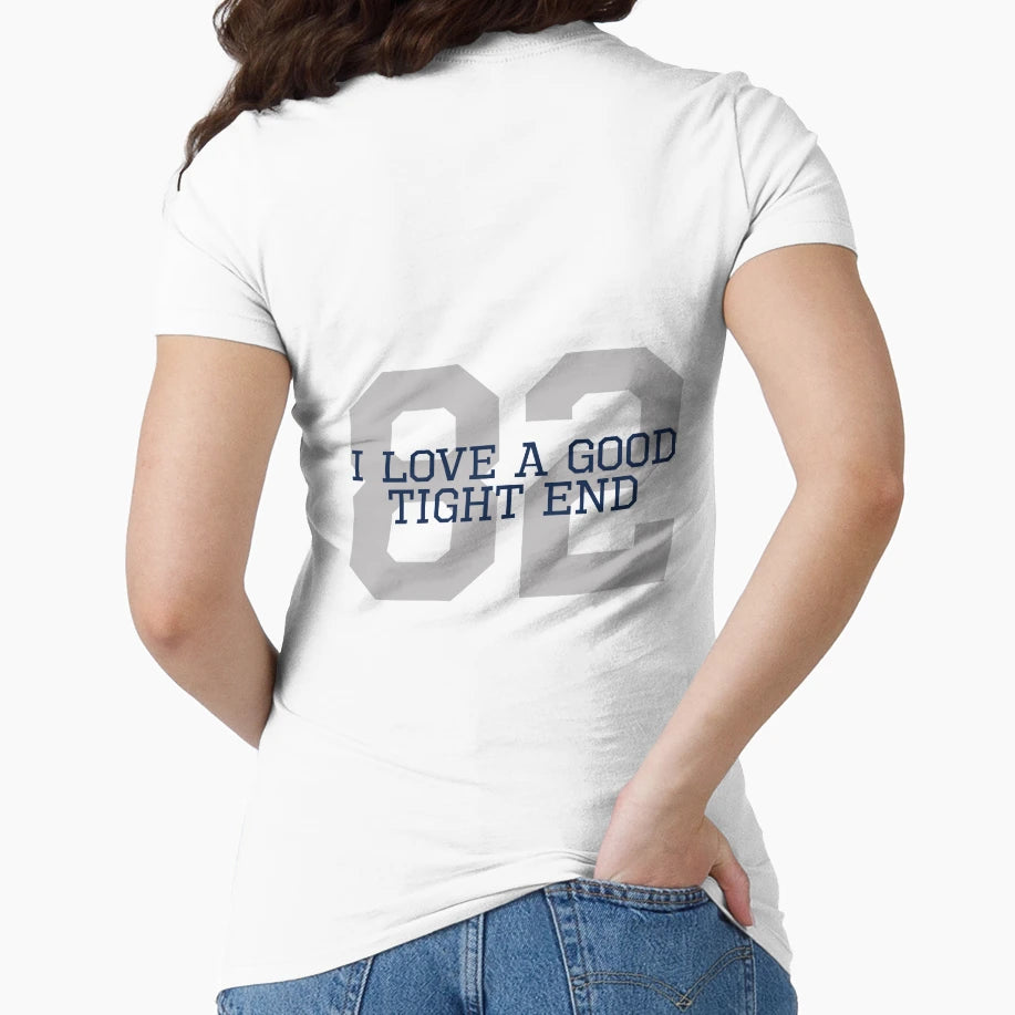 I Love Good Tight End Silver Blue T-Shirt - Graphic Print Unisex - T-Shirt, Sweatshirt, Hoodie