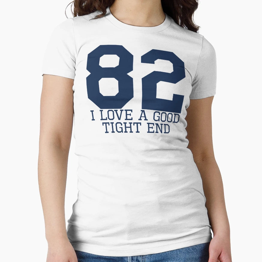 I Love Good Tight End Front Blue T-Shirt - Aesthetic Graphic Unisex - T-Shirt, Sweatshirt, Hoodie