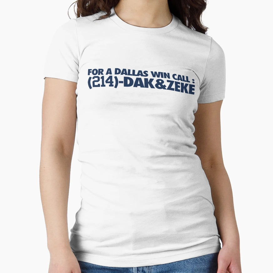 Dallas Win Call 214 Dak Zeke Blue T-Shirt - Fun Novelty Design for Adults - T-Shirt, Sweatshirt, Hoodie