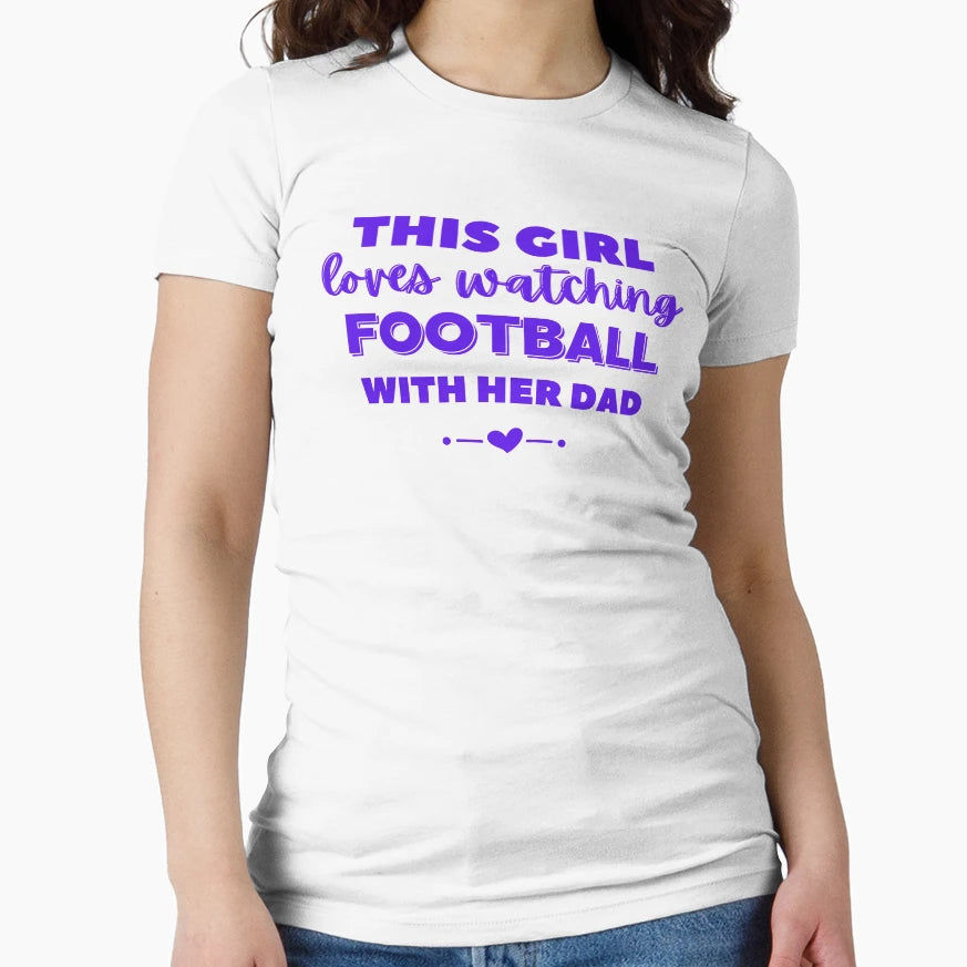 This Loves Watching Football Her T-Shirt - Casual Everyday Wear Men Women - T-Shirt, Sweatshirt, Hoodie