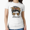 Football Mom Life Messy Bun T-Shirt - Fun Novelty Design for Adults - T-Shirt, Sweatshirt, Hoodie