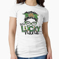One Lucky Nana Messy Bun Leopard St T-Shirt - Minimalist Print Unisex - T-Shirt, Sweatshirt, Hoodie