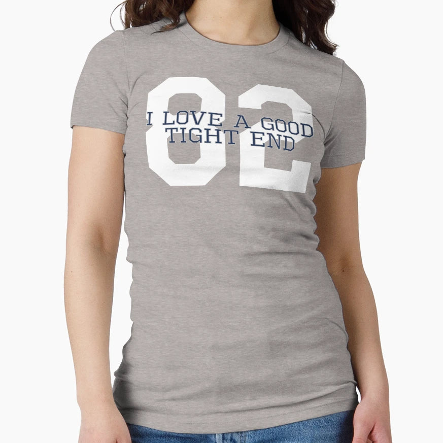 I Love Good Tight End Front White Blue T-Shirt - Aesthetic Graphic Unisex - T-Shirt, Sweatshirt, Hoodie