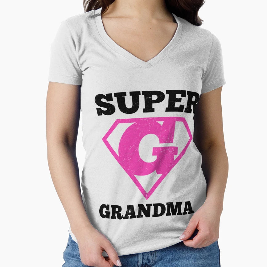 Super Grandma Casual Womens Shirts T-Shirt - Custom Art Print Men Women - T-Shirt, Sweatshirt, Hoodie