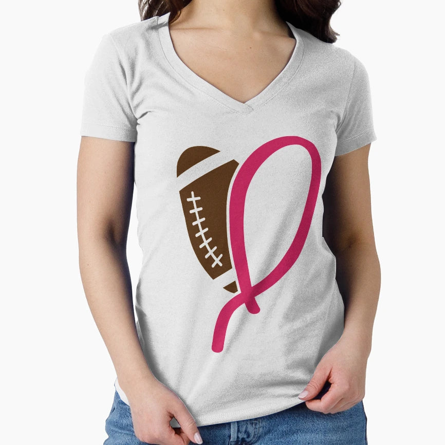 Football Breast Cancer Awareness T-Shirt - Custom Art Print Men Women - T-Shirt, Sweatshirt, Hoodie