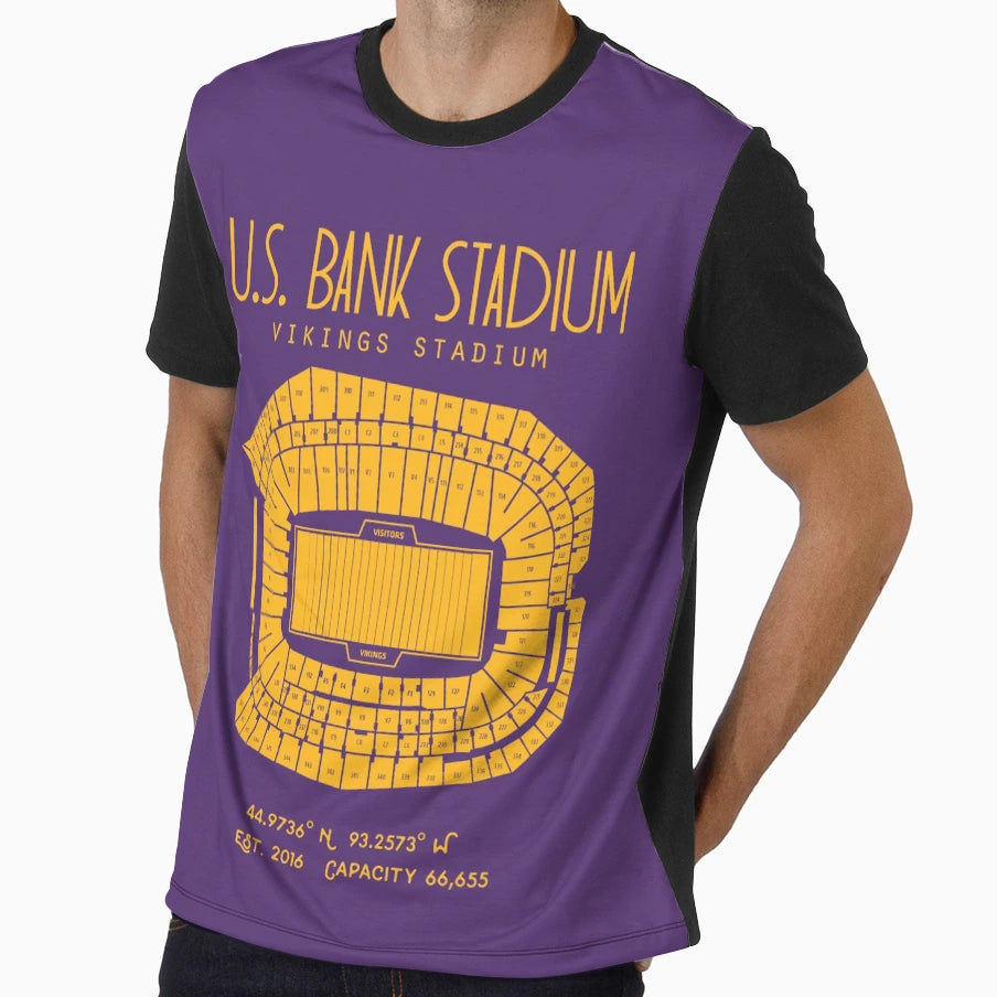 Minnesota Vikings Us Bank Stadium T-Shirt - Minimalist Print Unisex - T-Shirt, Sweatshirt, Hoodie