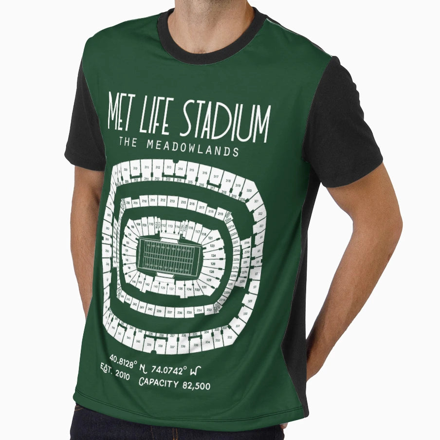 New York Jets Met Life Stadium T-Shirt - Custom Art Print for Adults - T-Shirt, Sweatshirt, Hoodie