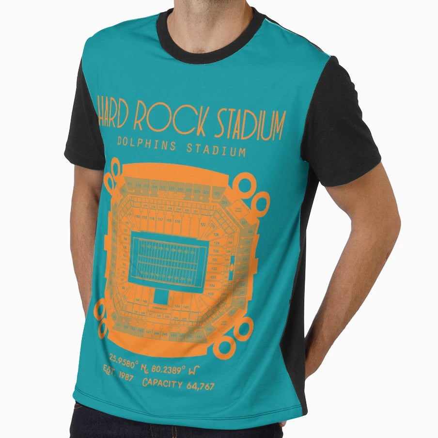 Miami Dolphins Hard Rock Stadium T-Shirt - Minimalist Print Men Women - T-Shirt, Sweatshirt, Hoodie